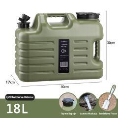 Madfox Galon Air PE Musluklu Su Bidonu 18 Litre
