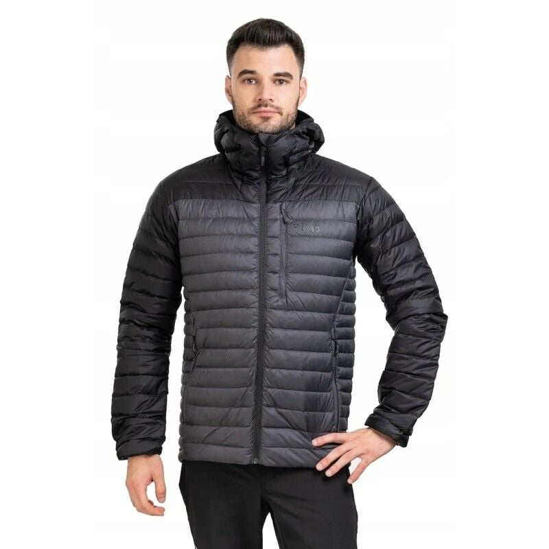 Rab Mi̇croli̇ght Alpi̇ne Kaz Tüyü Ceket Si̇yah/gri̇ Renk