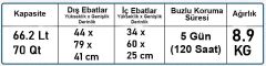 Coleman Xtreme 70 QT Taşınabilir Soğutucu Buzluk 66.2 Lt